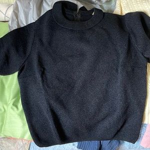 Vintage black shirt with collar. Size noted as 13/14